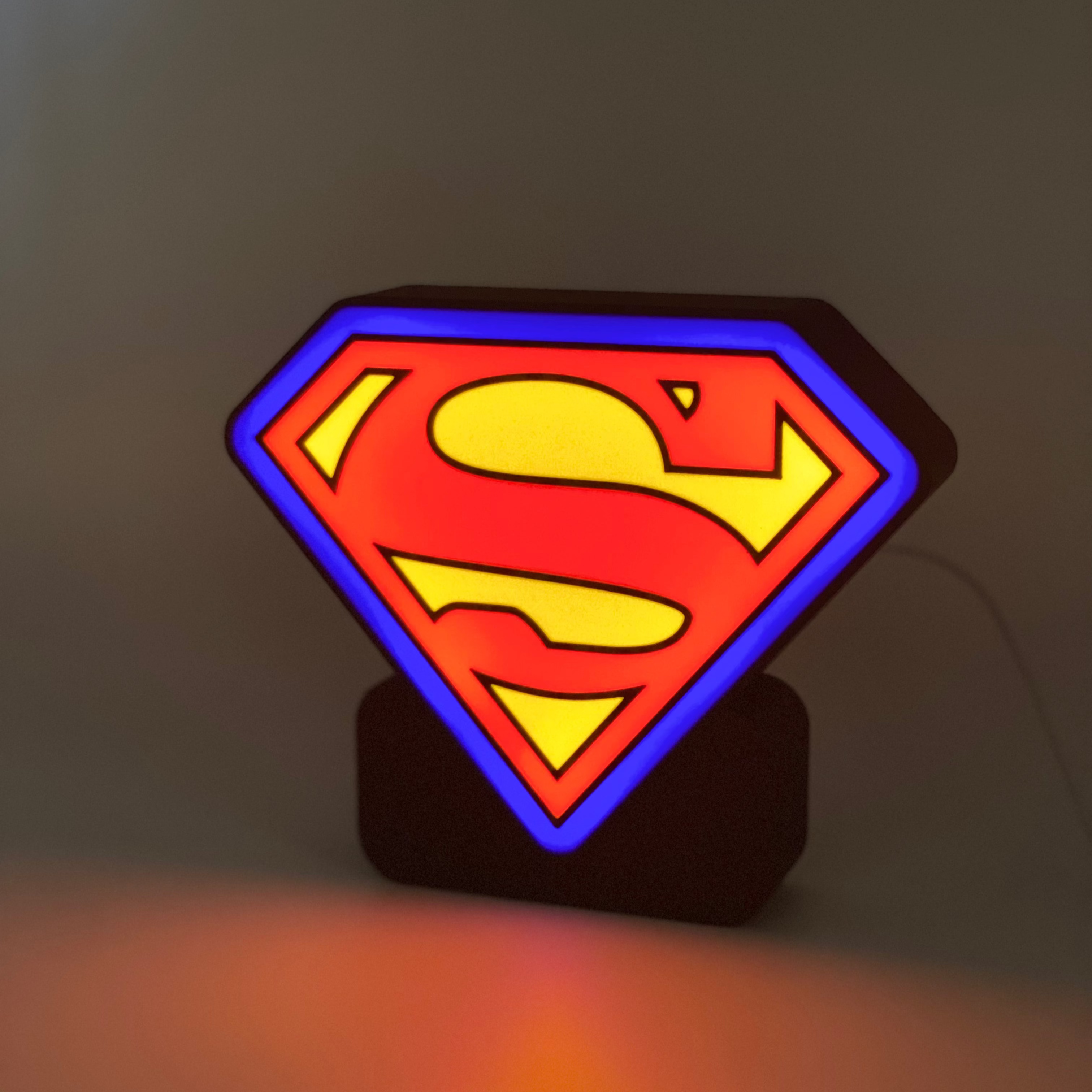 Superman Logo 3D Printed PLA Light Box