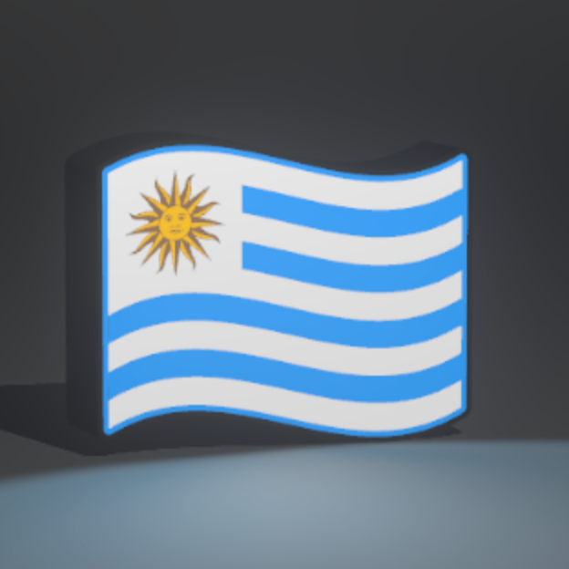 Uruguay Flag 3D Printed PLA Light Box