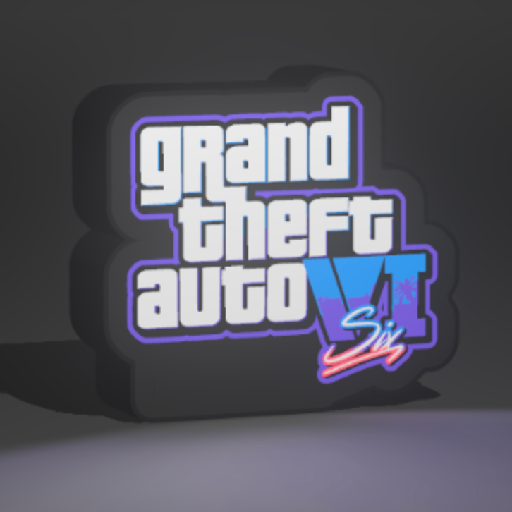 Grand Theft Auto VI (GTA 6) 3D Printed PLA Light Box