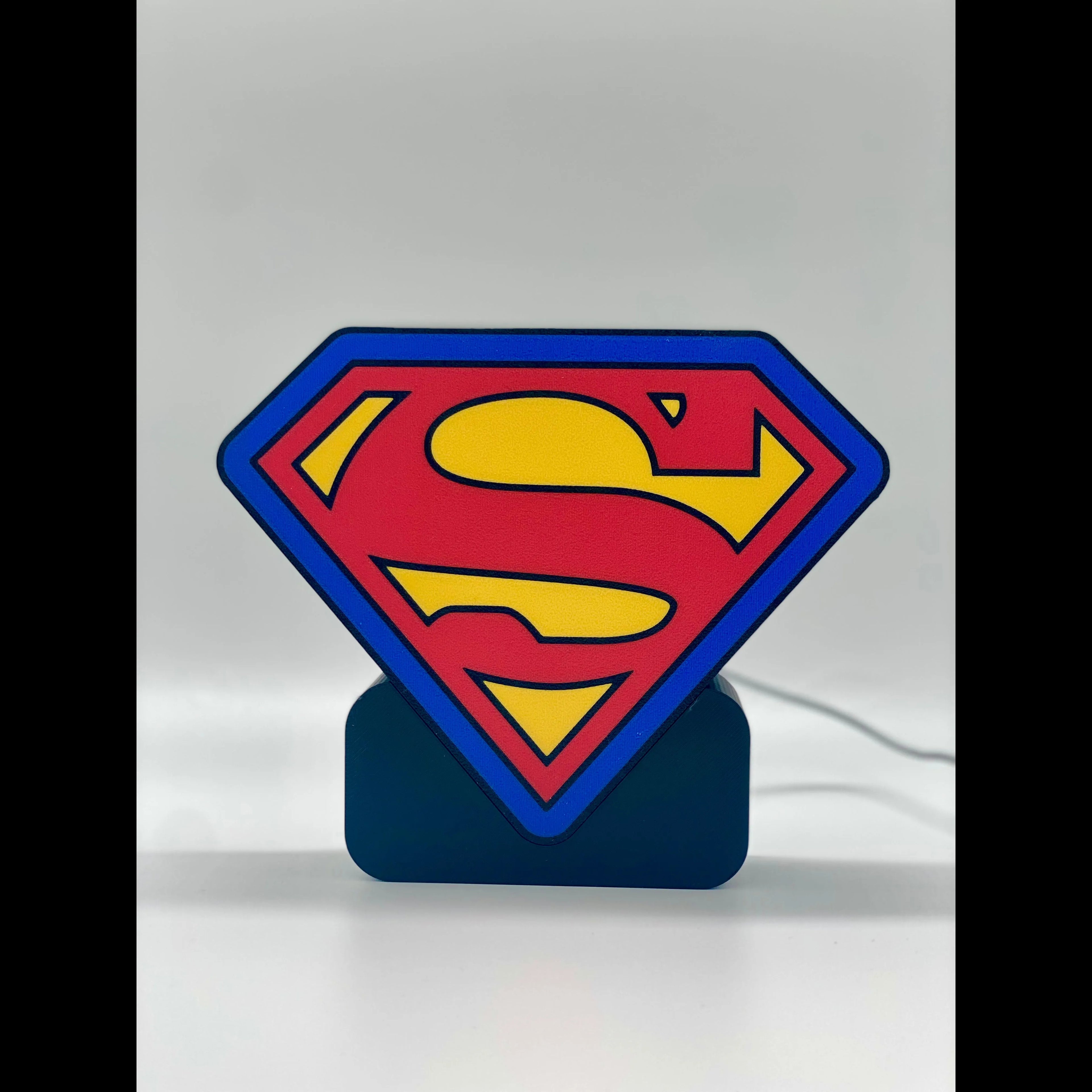 Superman Logo 3D Printed PLA Light Box