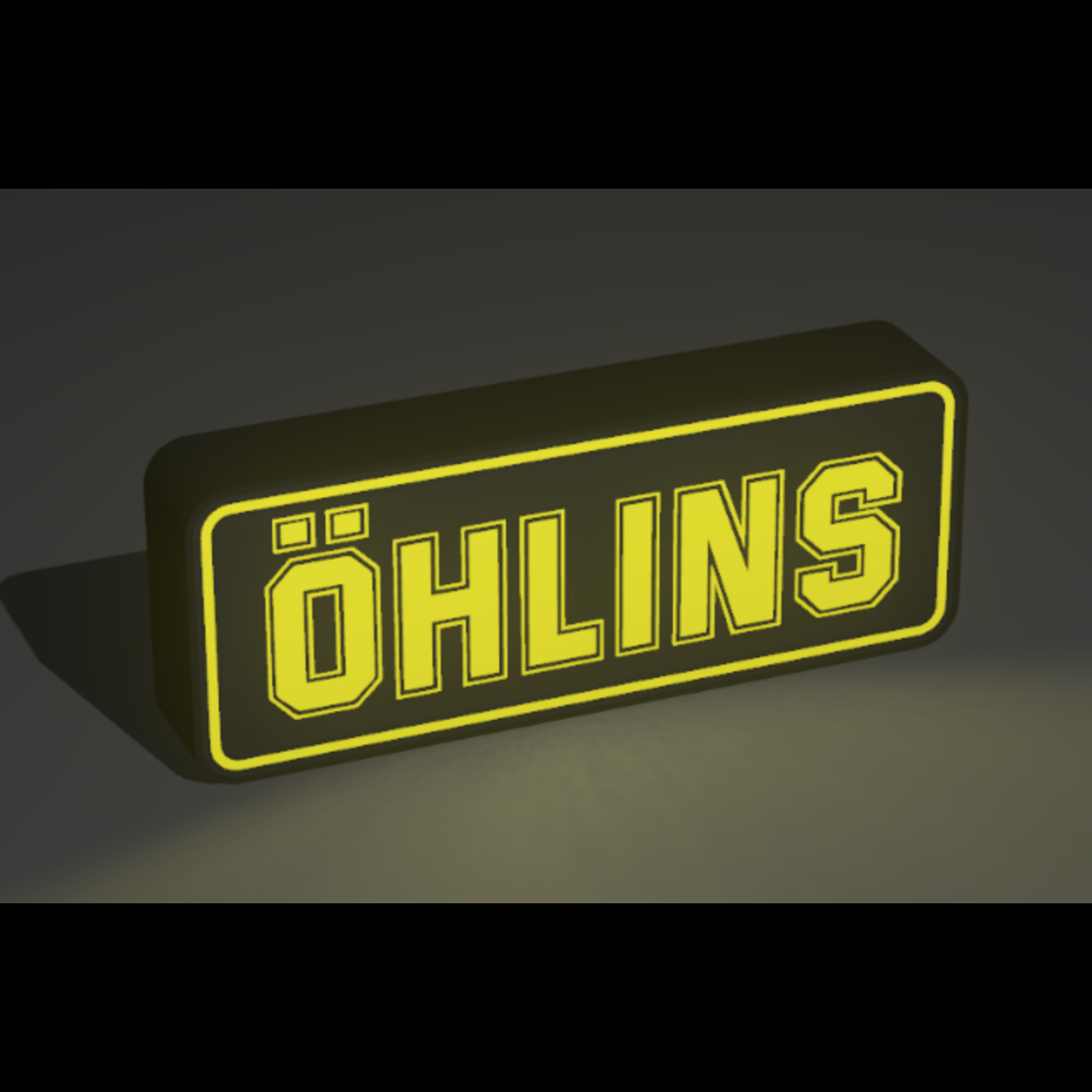 Öhlins Logo 3D Printed PLA Light Box