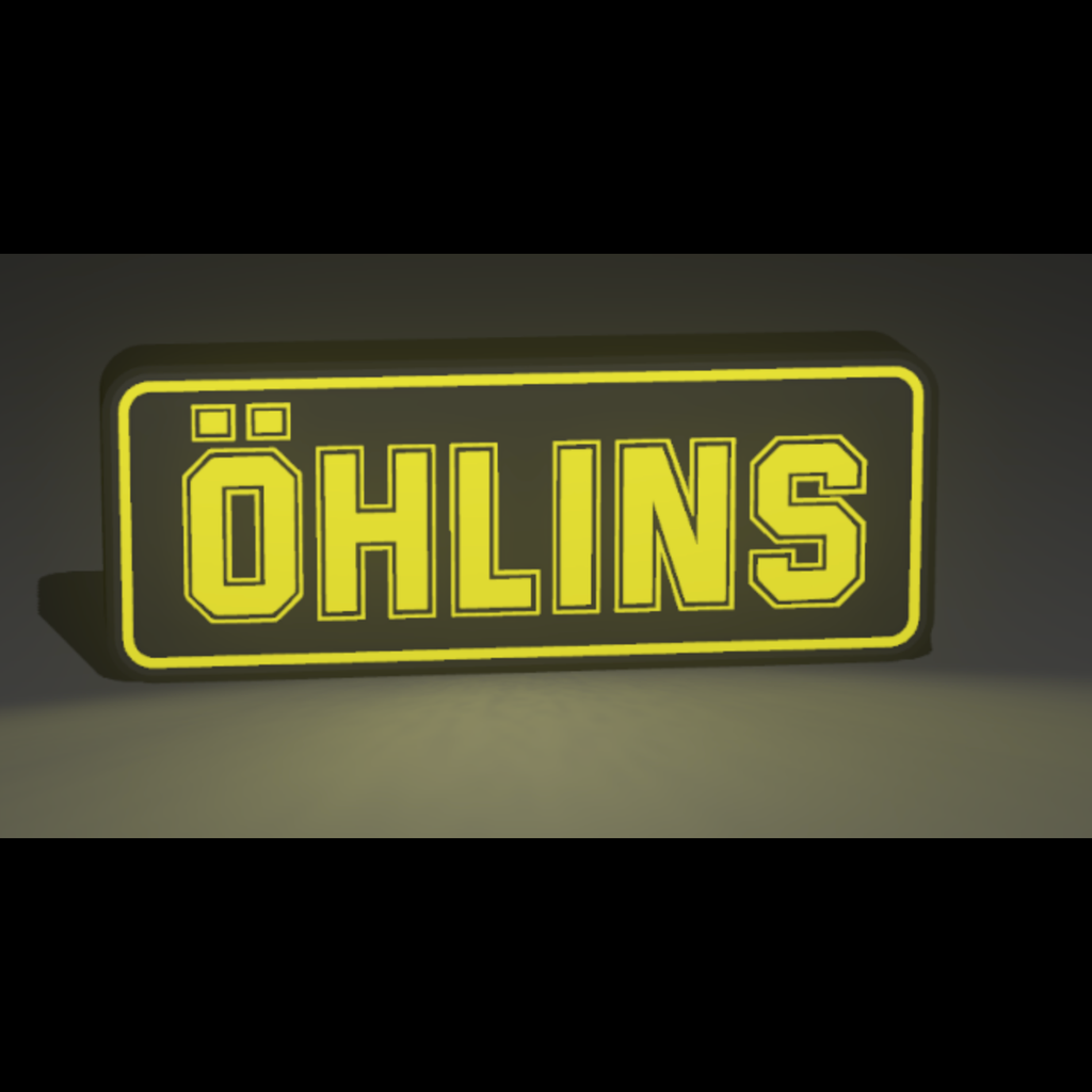 Öhlins Logo 3D Printed PLA Light Box