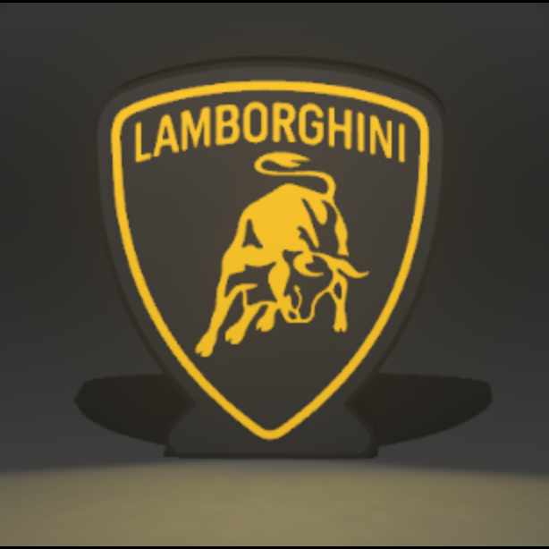 Lamborghini Logo 3D Printed PLA Light Box