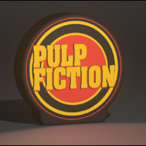 Pulp Fiction 3D Printed PLA Light Box