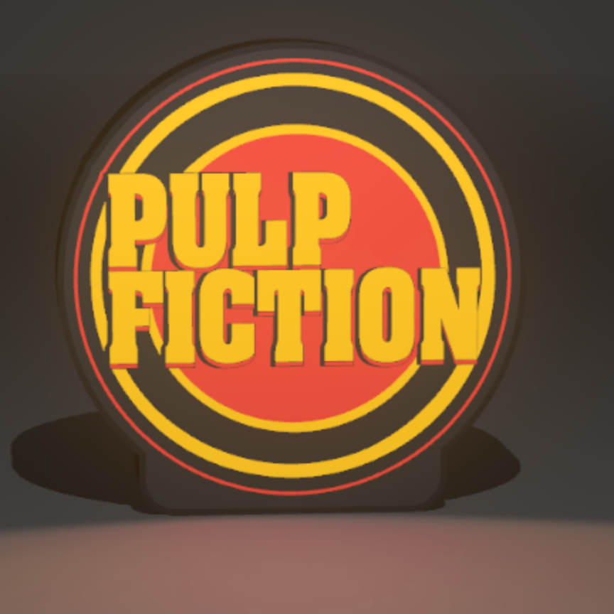 Pulp Fiction 3D Printed PLA Light Box