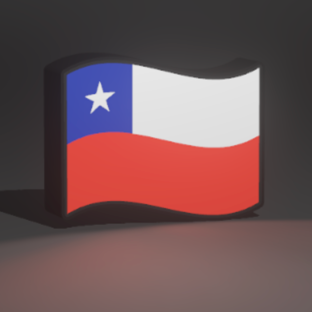 Chile Flag 3D Printed PLA Light Box