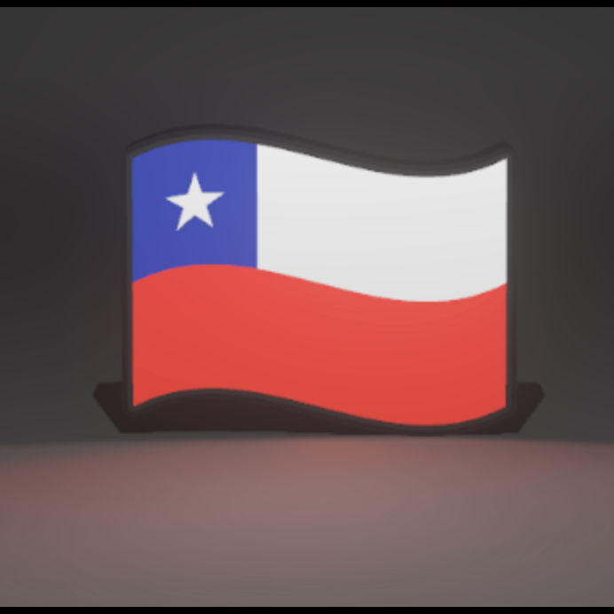 Chile Flag 3D Printed PLA Light Box