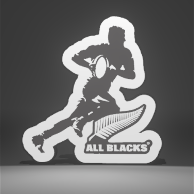All Blacks Rugby 3D Printed PLA Light Box