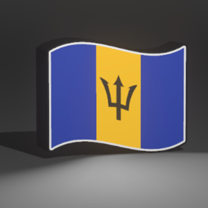 Barbados Flag 3D Printed PLA Light Box