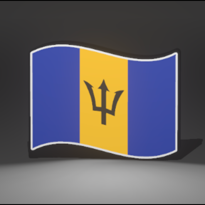 Barbados Flag 3D Printed PLA Light Box