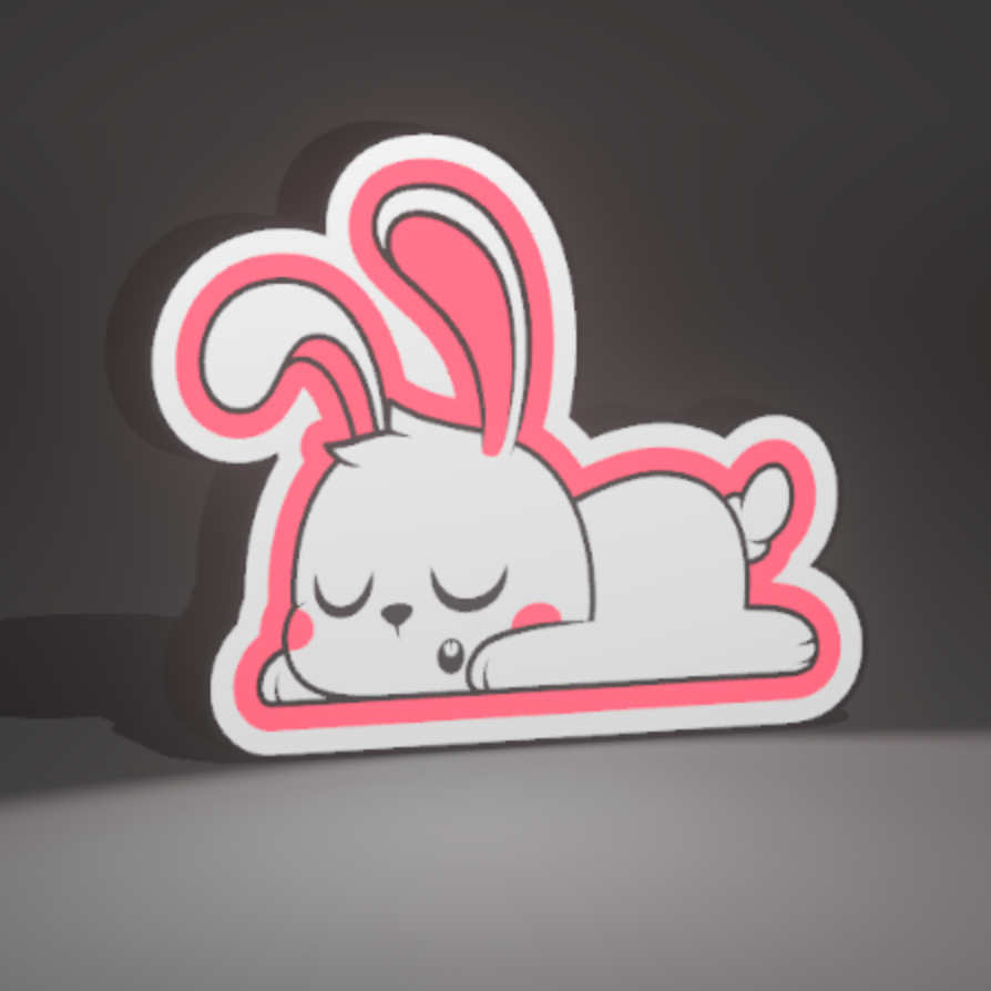 Sleeping Bunny 3D Printed PLA Light Box