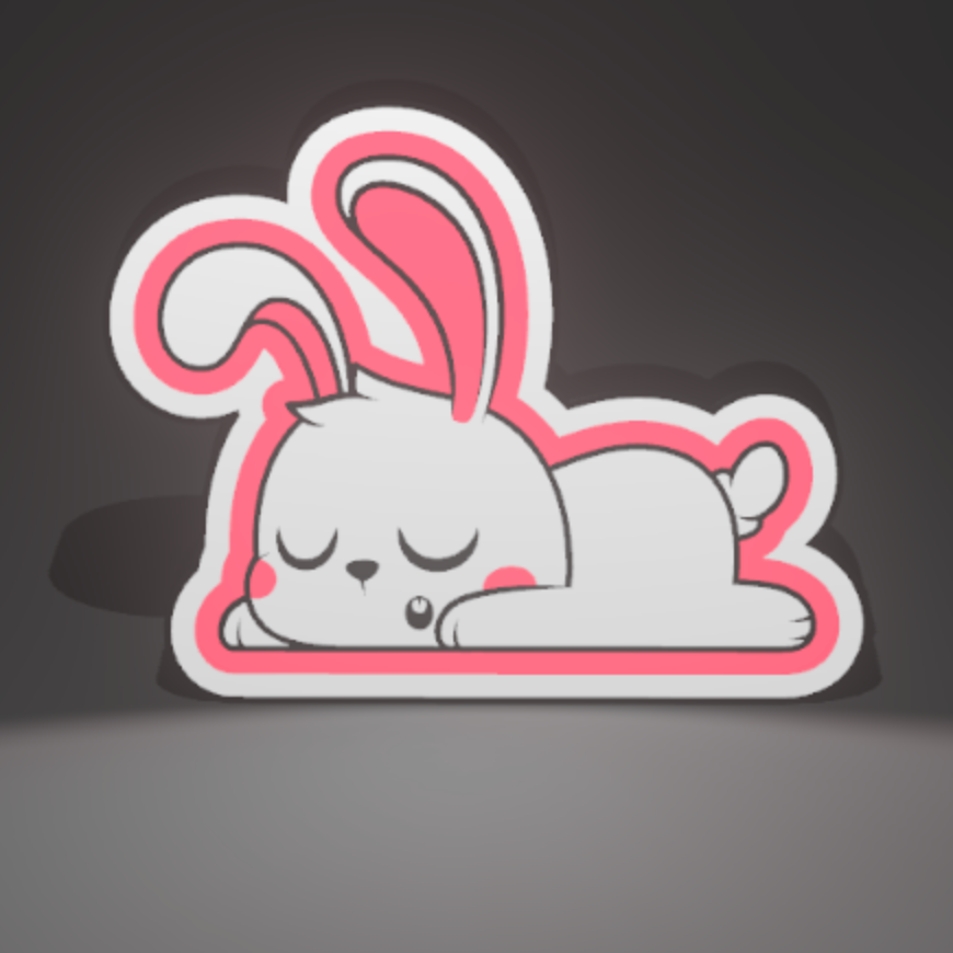 Sleeping Bunny 3D Printed PLA Light Box
