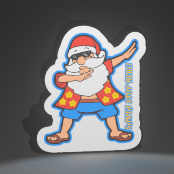 Dabbing Santa 3D Printed PLA Light Box – “Santa Stop Here!” Edition