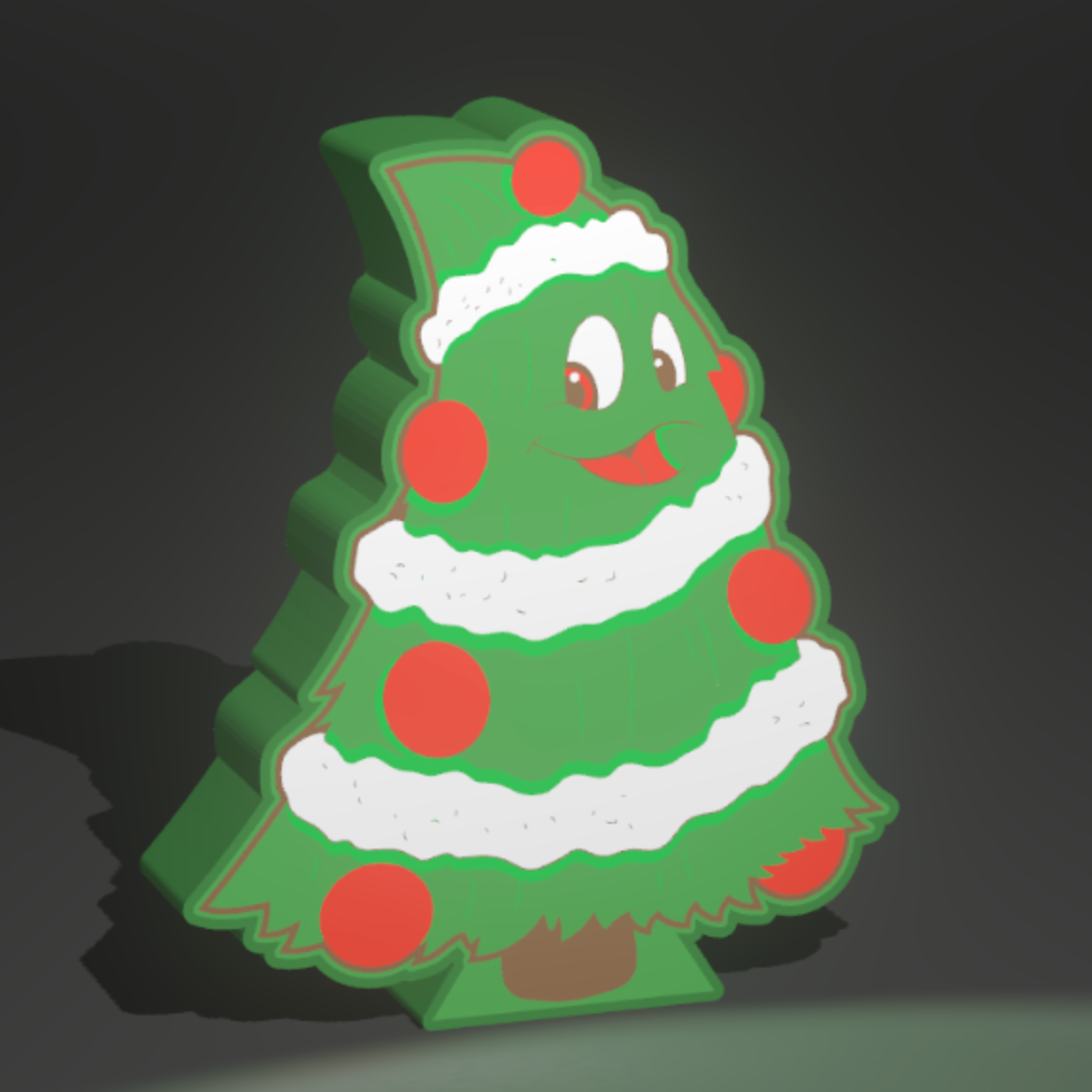 Christmas Tree 3D Printed PLA Light Box – Festive Holiday Décor